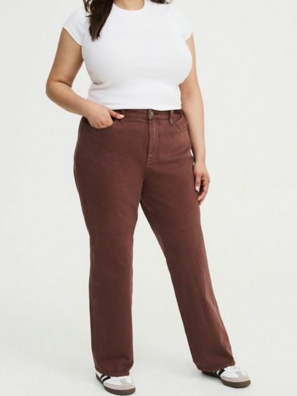 Torrid Baggy High-Rise Straight Brown Jeans (18S)